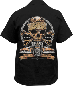 Ride Low Skull Printed Shop Shirt Black