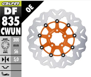 Brake Rotor Floating Wave Orange, Silver, Stainless Steel, 1, nordicamoto.ro