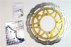Supermoto Brake Rotor Kit Silver, Stainless Steel