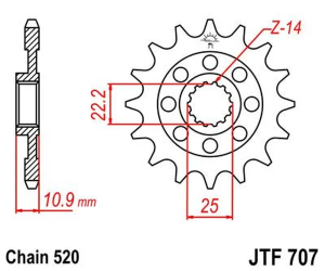 JT SPROCKETS Első lánckerék, természetes színű, 2, nordicamoto.ro