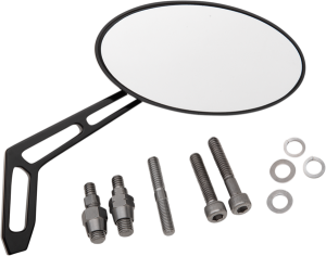 Billet Aluminum Mirrors With Clear Glass Black, 1, nordicamoto.ro
