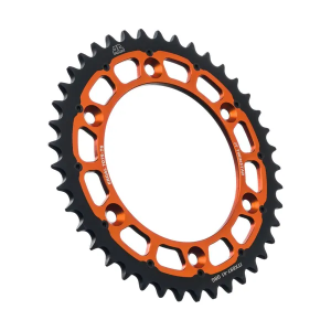 JT SPROCKETS Twinstar acél-alumínium hibrid lánckerék, fekete, narancssárga , nordicamoto.ro