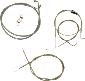 Standard Stainless Braided Handlebar Cable/brake Line Kit Silver, 2, nordicamoto.ro