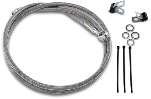 Extended Length Stainless Steel Brake Line Kit Silver, Clear-coated