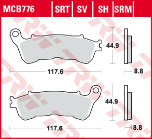 TRW organikus első fékbetétek a következő modellekhez: HONDA CBF 500 (2004–2008) / CBF 600 (2004–2015) / NT 700 V (2006–2013) / XL 700 V (2008–2013) / XL 1000 V (2004–2013) / SUZUKI BURGMAN 125 (2007–2013), nordicamoto.ro