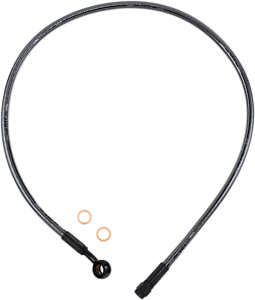 Braided Front Brake Line Black, Black Pearl