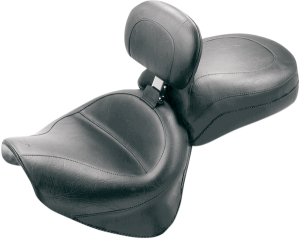 Vintage Wide Touring Seat With Driver Backrest Black