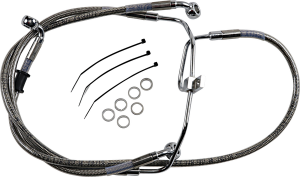Extended Length Stainless Steel Brake Line Kit Silver, Clear-coated Oversize [+152 mm (6'')], 2, nordicamoto.ro