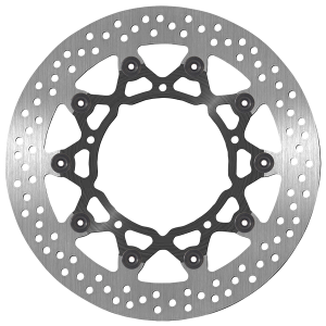 Brake Rotor Round Black, Silver, 1, nordicamoto.ro