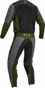 Fly Kinetic Jet MX/Enduro felszerelés-készlet – Fekete/Olívazöld/Fluo sárga, 5, nordicamoto.ro