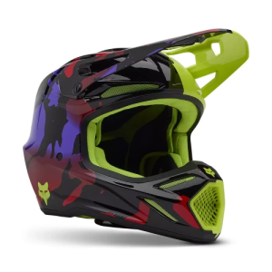 Fox V3 Throttle sisak, fluoreszkáló sárga színben
