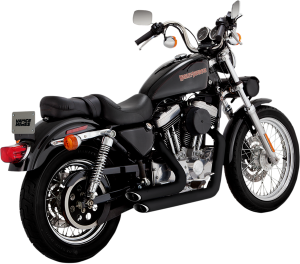 Shortshots Staggered Exhaust System Black, 1, nordicamoto.ro