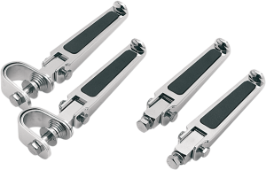 Footpegs With Rubber Inlay Silver