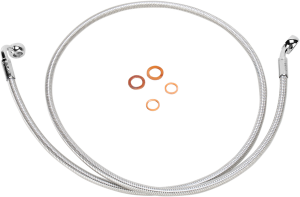 E-z Align Dot Braided Single Disc Front Brake Line Silver, Polished, 2, nordicamoto.ro