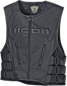 Icon Regulator™ D3O® bőr mellény – Fekete, S/M, 4, nordicamoto.ro