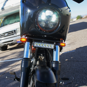 Rectangle Led Fork Mount Turn Signals Anodized Black, 3, nordicamoto.ro