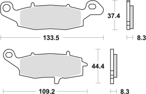 TRW organikus első fékbetétek a következő modellekhez: KAWASAKI ER5 '01–'06/ER6 '06–'16/VERSYS 650 '07–'09/KLR 650 '95–'04/Z 750 '04–'06/ZR7 '99–'04/VN 800 '96–'03/VN 900 '06–'17/GPZ / ZR 1100 '96–'98/VN 1500 '96–'03/VN 1600 '03–'08/VN 1700 '09–'17
