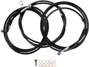 Black Braided Brake Line Kit Black 30, 1, nordicamoto.ro