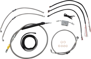 Complete Stainless Braided Handlebar Cable/brake Line Kit Silver, 1, nordicamoto.ro