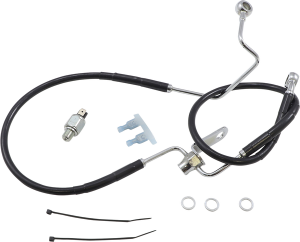 Extended Length Black Vinyl Brake Line Kit Black, Vinyl Coated
