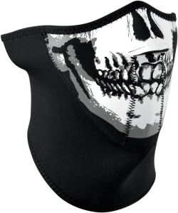 Half Mask 3 Panel Skull Black