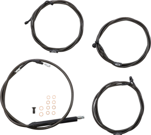Standard Midnight Braided Handlebar Cable/brake Line Kit Black, 2, nordicamoto.ro