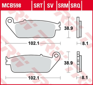 TRW szinterezett első fékbetétek ROAD/TRACK HONDA CBR 250R '88–'94 / '11–'14 / CB 600 HORNET '98–'15 / CBF 600 '04–'10 / VTX 1300 '03–'08 / GL 1500 F6C '97 –'03 / KAWASAKI KLE 650 VERSYS '15 – / Z 750 '07 – / TRIUMPH TIGER 800 '11 –'17, 1, nordicamoto.ro