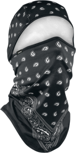 Zan Headgear SportFlex átalakítható fekete paisley mintás balaclava, nordicamoto.ro
