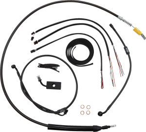 Complete Midnight Braided Handlebar Cable/brake Line Kit Black, 1, nordicamoto.ro