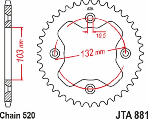 JT SPROCKETS Racelite alumínium hátsó lánckerék, narancssárga 