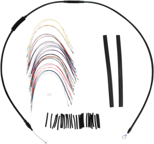Complete Black Vinyl Handlebar Cable/line Kit For Ape Hanger Handlebars Black