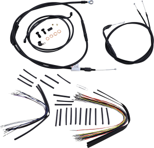Complete Black Vinyl Handlebar Cable/line Kit For Ape Hanger Handlebars Black, 1, nordicamoto.ro