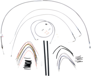 Complete Stainless Braided Handlebar Cable/brake Line Kit Silver, 1, nordicamoto.ro