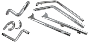 Fishtail True Dual Exhaust System Chrome, 2, nordicamoto.ro
