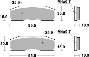 Ds Racing Dual Sintered Brake Pads
