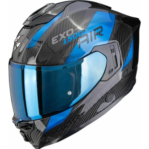 SCORPION EXO-1500 CARBON AIR PLATTED teljes arcú sisak, fekete/zöld, 1, nordicamoto.ro