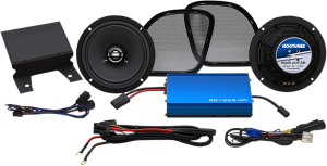 225-watt Amp/ 6-1/2(r) Front Speaker Kit Black, Blue