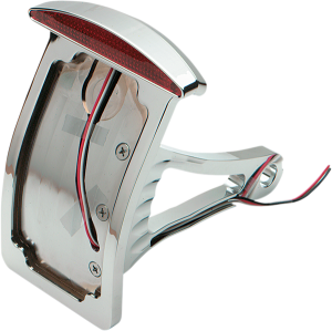 Side Mount Half-moon Led Taillight And License Plate Mount Chrome, 2, nordicamoto.ro