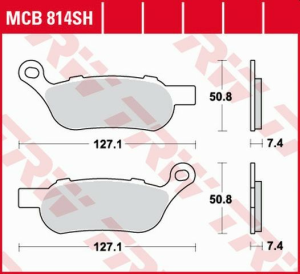 TRW szinterezett hátsó fékbetétek STREET HARLEY-DAVIDSON 1584/1690/1750/1800 '08-, nordicamoto.ro