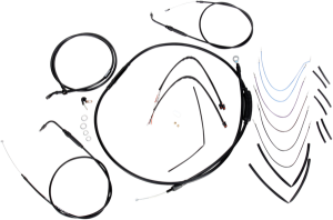 Complete Black Vinyl Handlebar Cable/line Kit For Ape Hanger Handlebars Black, 1, nordicamoto.ro