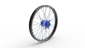 Elite Mx-en kerék, A60, ezüst küllők, kék kerékagy , nordicamoto.ro