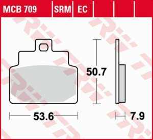 TRW Organic első fékbetétek a következő modellekhez: SCARABEO 4T 100 (2001–2009) / COMPANY 125 (2009–2013) / LEONARDO 125 (1999–2005) / MOJITO 125 (2002–2012) / SR 150 (2000–2002), 1, nordicamoto.ro