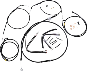 Complete Black Vinyl Handlebar Cable/line Kit For Ape Hanger Handlebars Black, 1, nordicamoto.ro