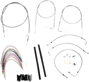 Complete Stainless Braided Handlebar Cable/brake Line Kit Silver