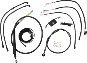 Complete Midnight Braided Handlebar Cable/brake Line Kit Black