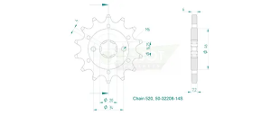 Sport Sprocket Front 520 Natural, 2, nordicamoto.ro