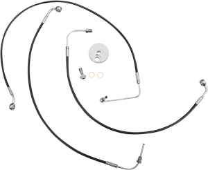 Black Braided Brake Line Kit Black
