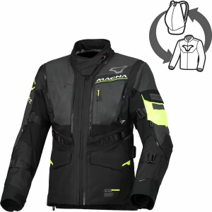 MACNA FLEXODUS Night Eye™ XS női vízálló túra-/kalanddzseki – Black Night Eye/fluoreszkáló sárga, nordicamoto.ro