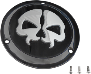 Split Skull Derby Cover Black, Chrome, 1, nordicamoto.ro