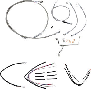 Complete Stainless Braided Handlebar Cable/brake Line Kit Silver
